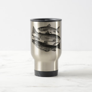 Vintage-Fischdruck Reisebecher