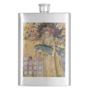Vintage Fische Frau Gothic Klassiker Flachmann