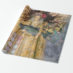 Vintage Fische Frau Gothic Klassiker Geschenkpapier