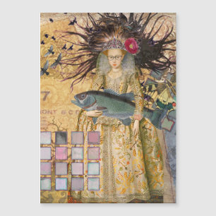 Vintage Fische Frau Gothic Klassiker Magnetkarte