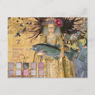 Vintage-Fische-Frau-Gotik-Klassiker  Postkarte