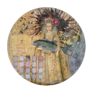 Vintage-Fische-Frau-Gotik-Klassiker  Schneidebrett