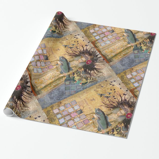 Vintage Fische Gotische Klassik Geschenkpapier (Ungerollt)
