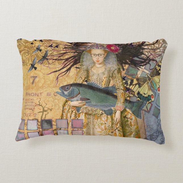 Vintage Fische Gotische Klassik Zierkissen (Rückseite)