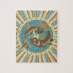Vintage Fische Sternzeichen Kunst