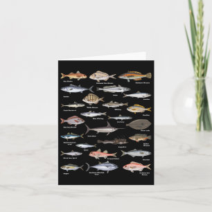 Vintage Fischkennungsdiagramme Karte