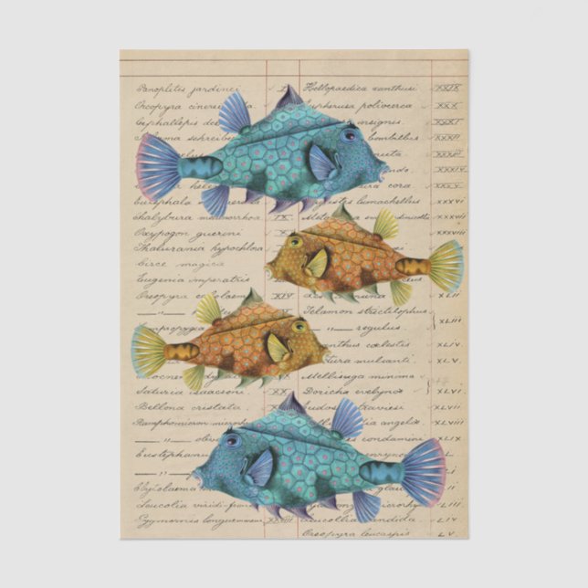 Vintage Fish decoupage Seidenpapier (Vorderseite)