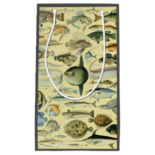 Vintage Fish Scientific Fishing Art Kleine Geschenktüte