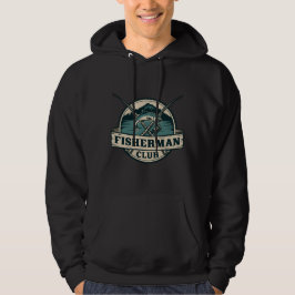 Vintage Fisherman Club Retro Berggrafik Hoodie