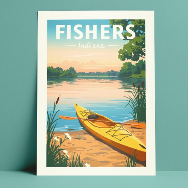 Vintage Fishers Indiana Postkarte (Von Creator hochgeladen)