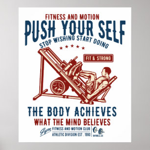 Vintage Fitnessstudio Motivationsposter Poster