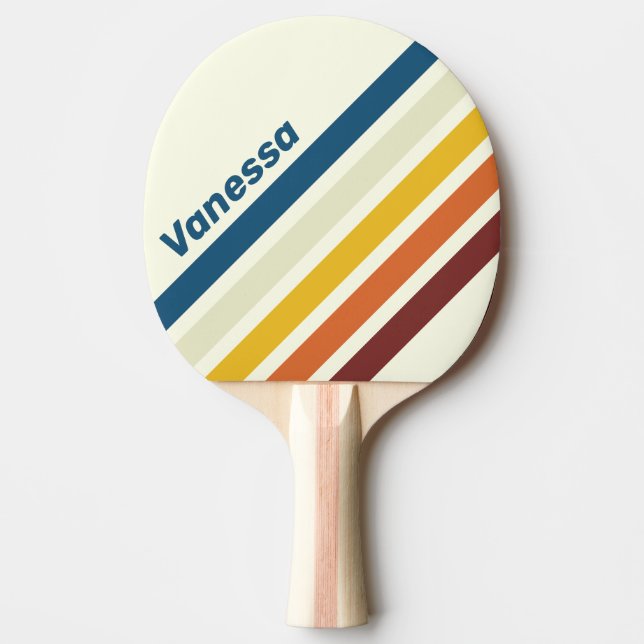 Vintage Five Angled Striping with Name Tischtennis Schläger (Vorderseite)