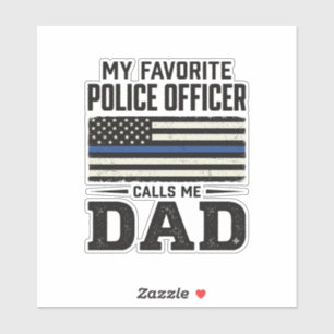 Vintage-Flag-Shirt-Design für Polizeibeamten-Väter Aufkleber