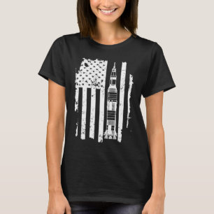 Vintage-Flagge Apollo 11 Saturn V Rakete Weltraum T-Shirt