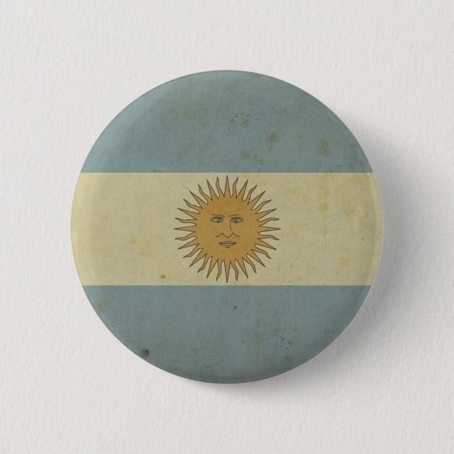 Vintage-Flagge Argentiniens Button (Vorderseite)