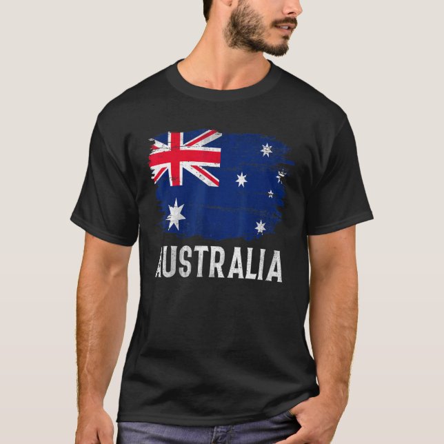 Vintage Flagge Australiens T-Shirt (Vorderseite)