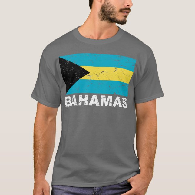 Vintage Flagge Bahamas T-Shirt (Vorderseite)