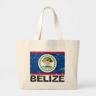Vintage Flagge Belizes Jumbo Stoffbeutel