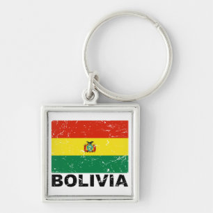 Vintage Flagge Boliviens Schlüsselanhänger
