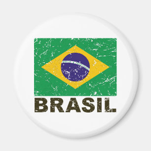 Vintage Flagge Brasiliens Magnet