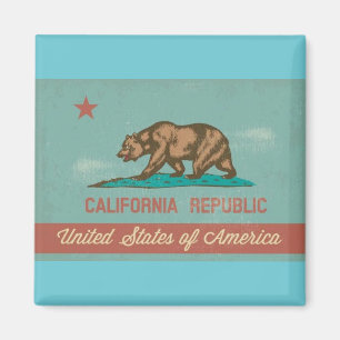 Vintage Flagge California Magnet
