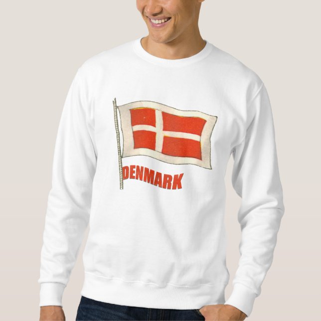Vintage Flagge Dansk Dänemarks lockert Geschenke Sweatshirt (Vorderseite)