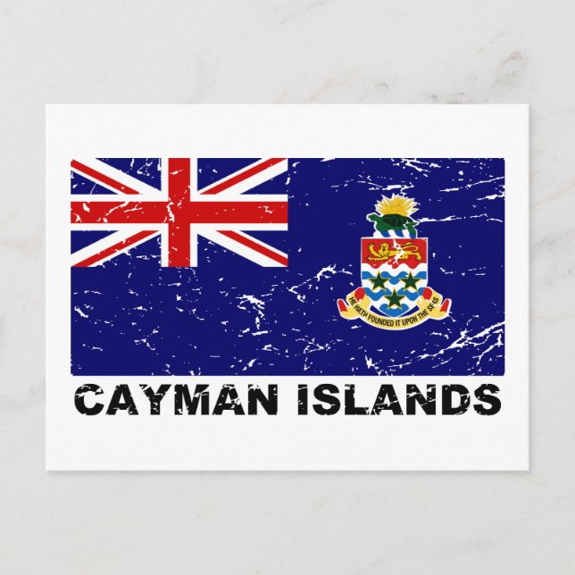 Vintage Flagge der Kaimaninseln Postkarte (Vorderseite)