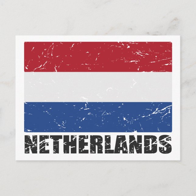 Vintage Flagge der Niederlande Postkarte (Vorderseite)