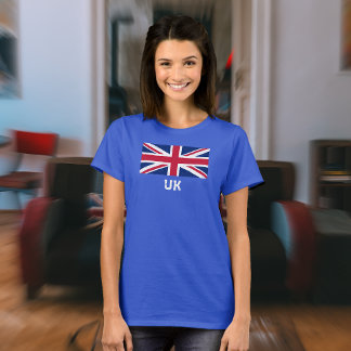 Vintage Flagge der Union (Weißer Text "UK") Frauen T-Shirt