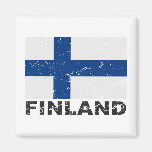 Vintage Flagge Finnlands Magnet