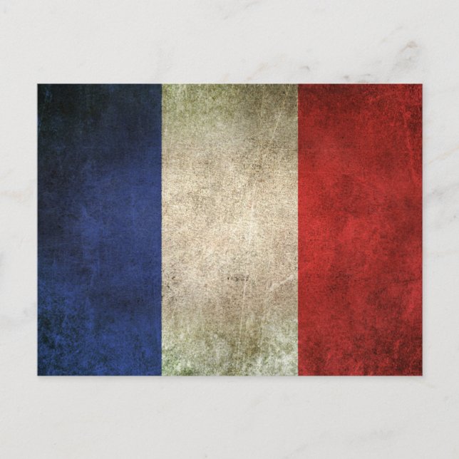 Vintage Flagge Frankreichs Postkarte (Vorderseite)