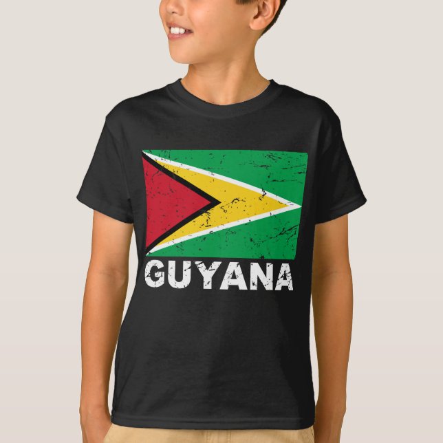 Vintage Flagge Guyanas T-Shirt (Vorderseite)