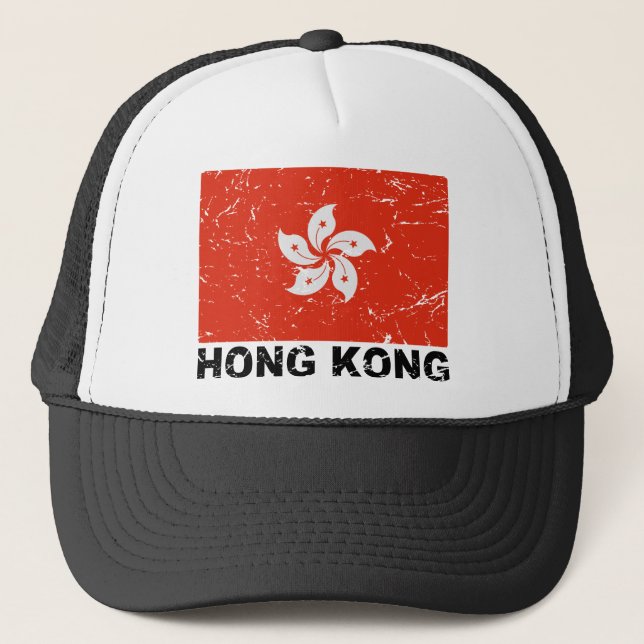 Vintage Flagge Hongs Kong Truckerkappe (Vorderseite)