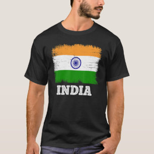 Vintage-Flagge Indien Land Retro-Flagge Indisch T-Shirt
