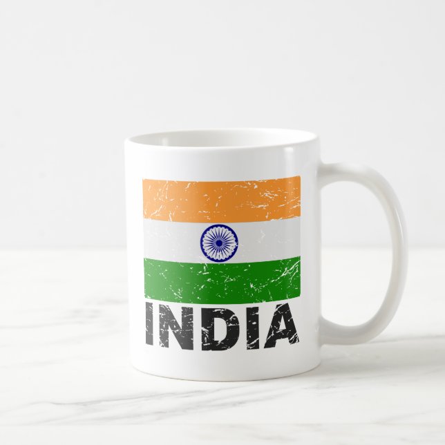 Vintage Flagge Indiens Kaffeetasse (Rechts)