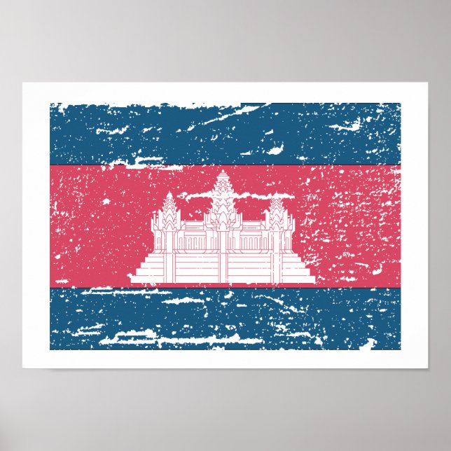 Vintage Flagge Kambodschas Poster (Vorne)