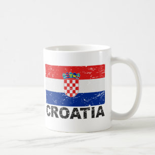 Vintage Flagge Kroatiens Kaffeetasse