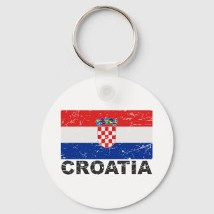 Vintage Flagge Kroatiens Schlüsselanhänger
