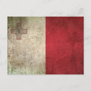 Vintage Flagge Maltas Postkarte