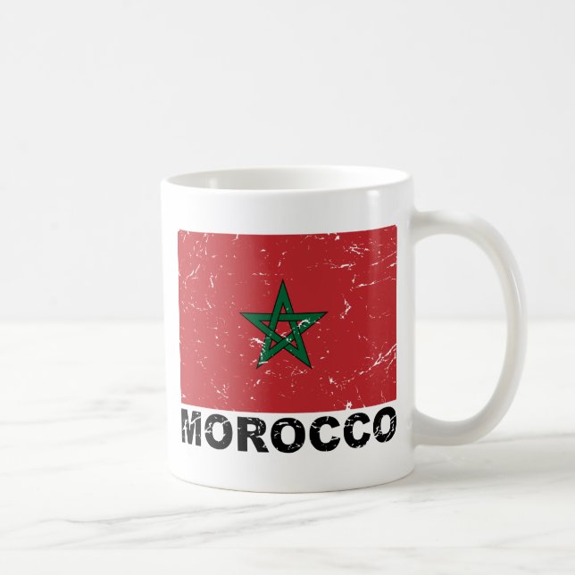 Vintage Flagge Marokkos Kaffeetasse (Rechts)