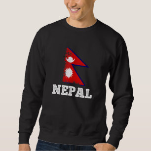 Vintage Flagge Nepals Länderreportflagge Nepal Sweatshirt