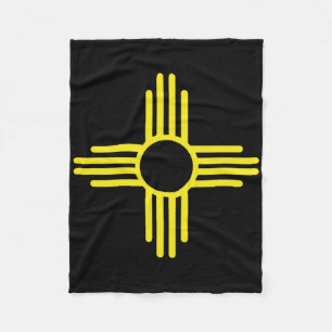 Vintage-Flagge New Mexico Zia Sonne Retro abgenutz Fleecedecke
