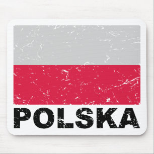 Vintage Flagge Polens Mousepad