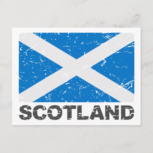 Vintage Flagge Schottland Postkarte (Vorderseite)