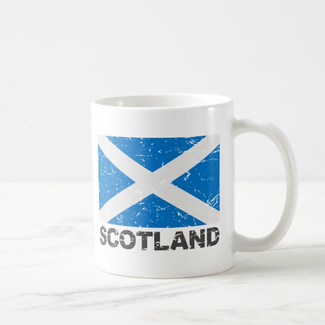 Vintage Flagge Schottlands Kaffeetasse (Rechts)