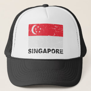 Vintage Flagge Singapurs Truckerkappe