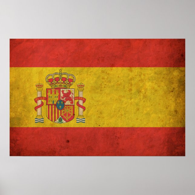 Vintage Flagge Spaniens Poster (Vorne)