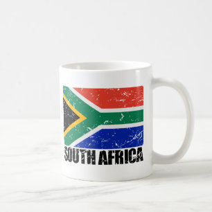 Vintage Flagge Südafrikas Kaffeetasse