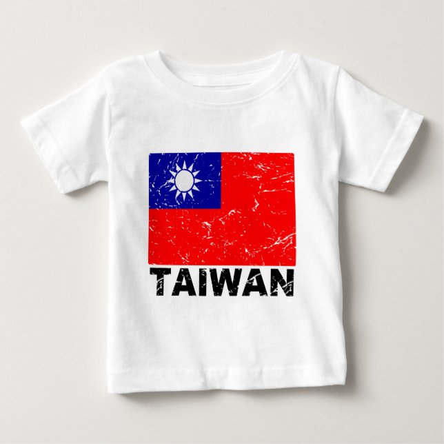 Vintage Flagge Taiwans Baby T-shirt (Vorderseite)