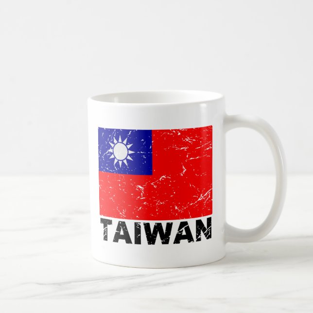 Vintage Flagge Taiwans Kaffeetasse (Rechts)